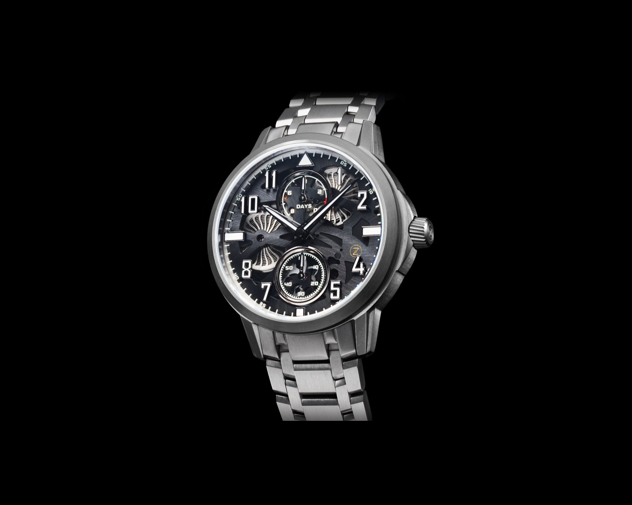 Zelos Mirage 8 Days Anthracite, Clear Dial, Titanium, 42 mm