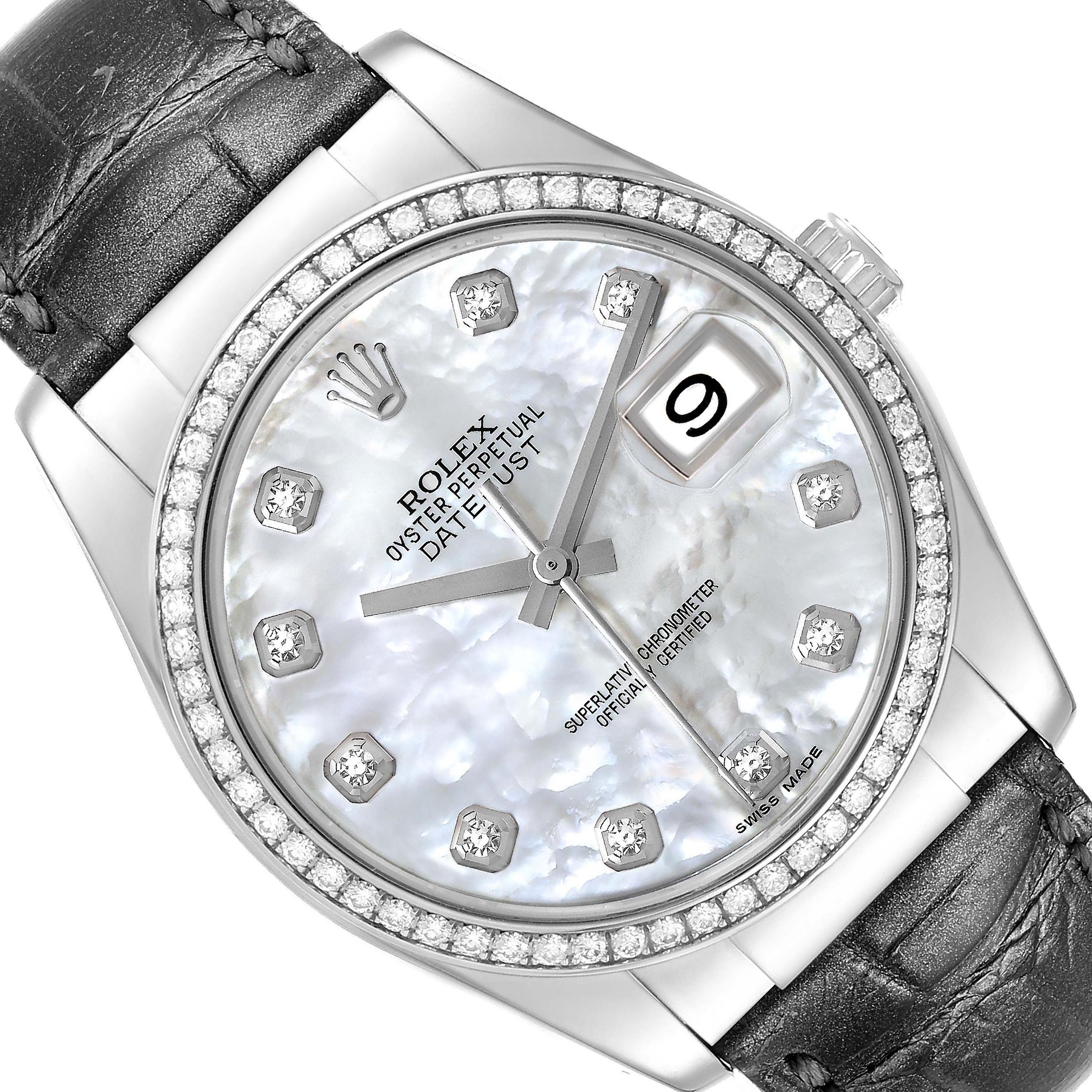 ☀️MEDISHINE+ UV WHITE Rolex Datejust 116189 Mother of Pearl Dial, 18kt White Gold