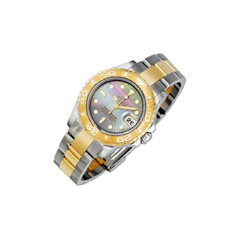 Rolex Yacht-Master 169623 Black Mother of Pearl Dial, 18kt Yellow