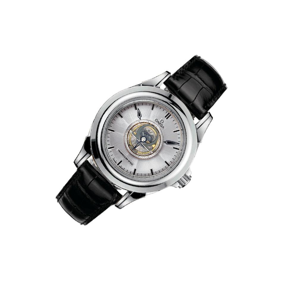 時計 OMEGA De Ville Omega De Ville 5943.40 Silver Dial, Platinum, 38.7 mm, Tourbillon