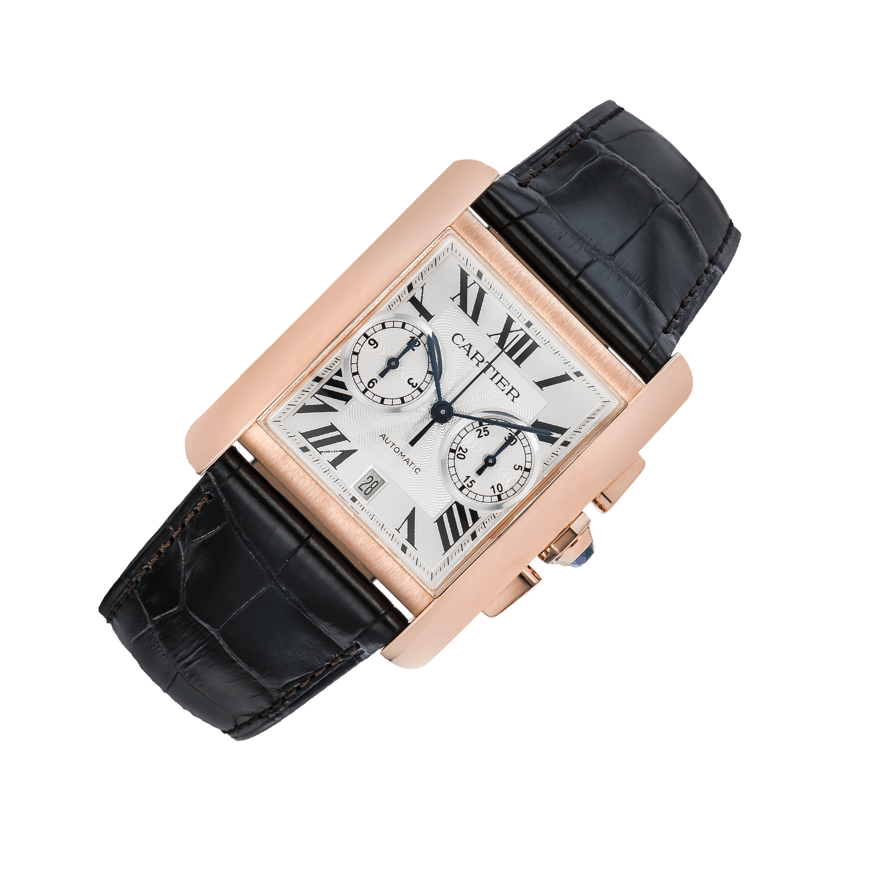 Cartier Tank MC W533 Silver Dial, Pink Gold, 34.3 mm, Chronograph