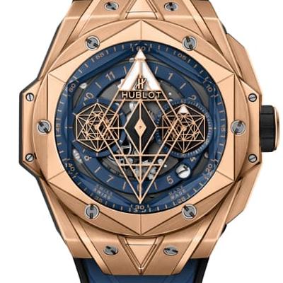 邦楽 PON PON KING/BLUE Hublot Sang Bleu II 418.OX.5108.RX.MXM20 Blue Dial, 18kt