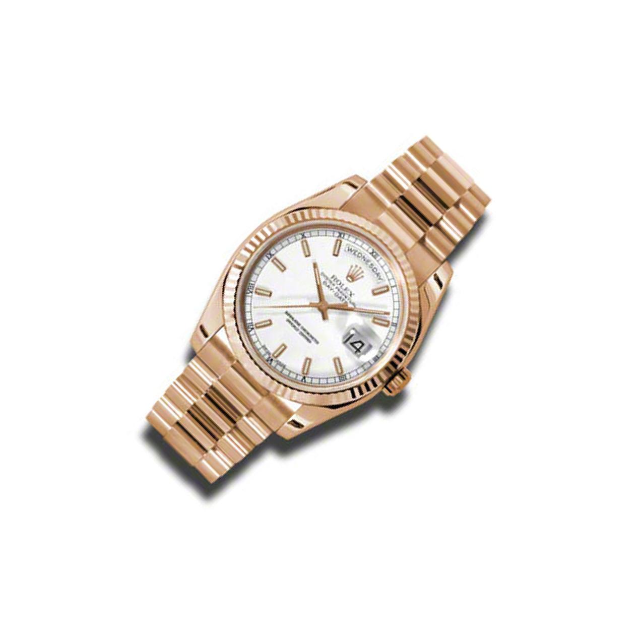 Rolex Day-Date 118235 White Dial, 18k Everose Gold, President