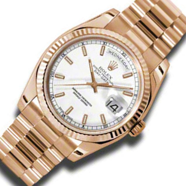 Rolex Day-Date 118235 White Dial, 18k Everose Gold, President