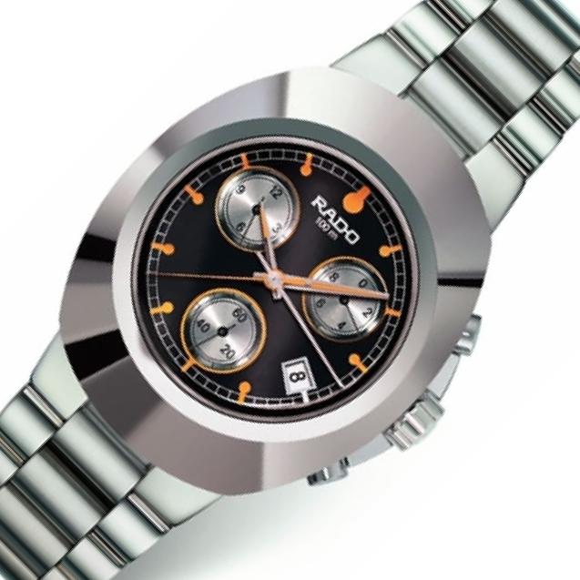 Rado Original 1263 Black Dial, Stainless Steel, Chronograph