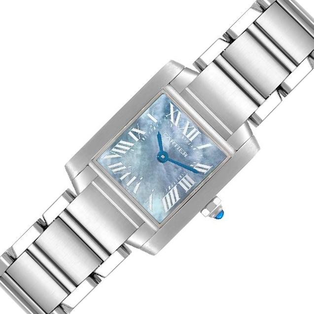 Cartier Tank Française W510 Blue Mother of Pearl Dial, Stainless