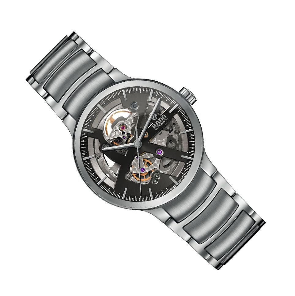 Rado Centrix 3017 Black Dial, Stainless Steel, 38.0 mm, Automatic