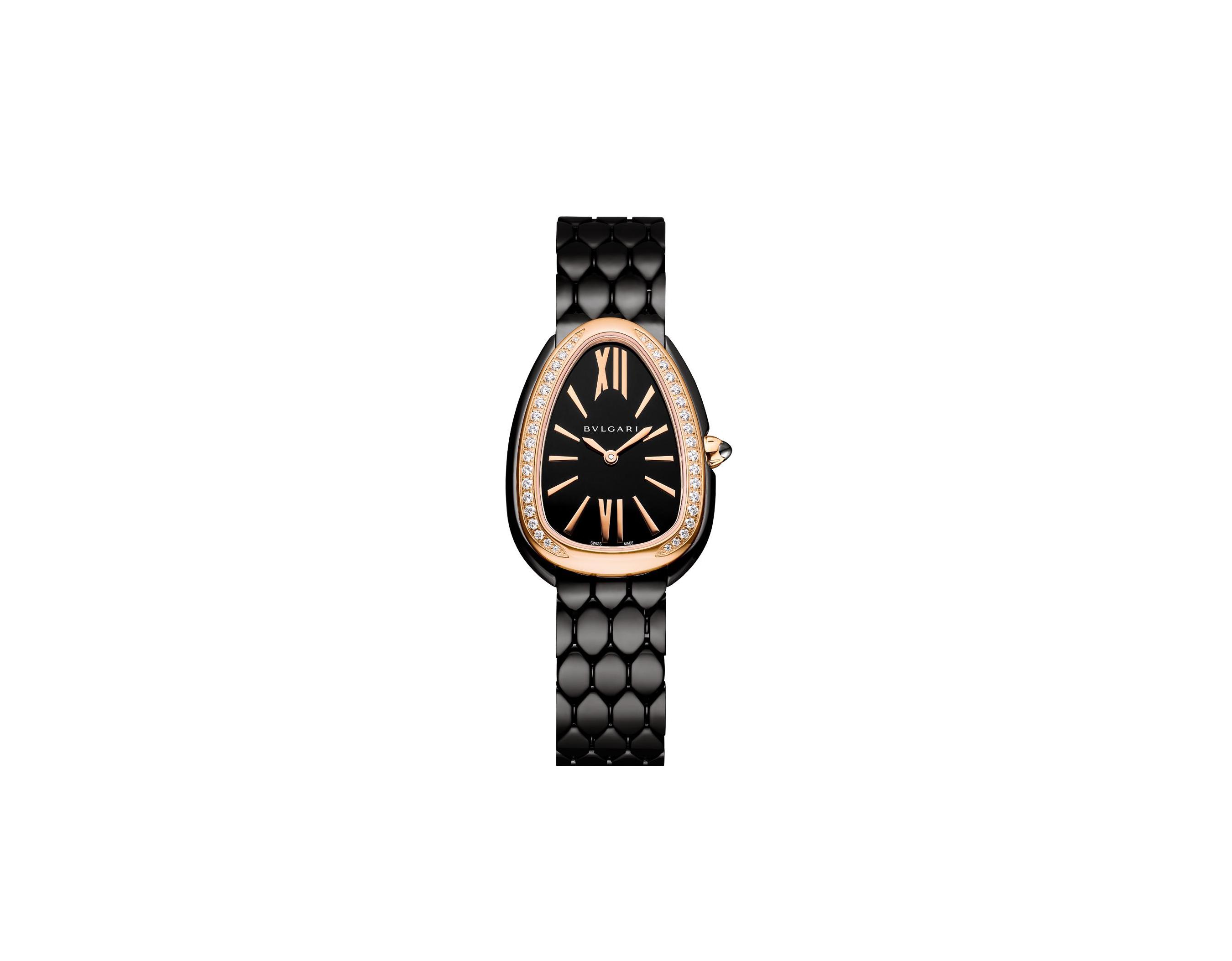 Bulgari Serpenti Seduttori Black Dial, Rose Gold, 33.0 mm, Quartz