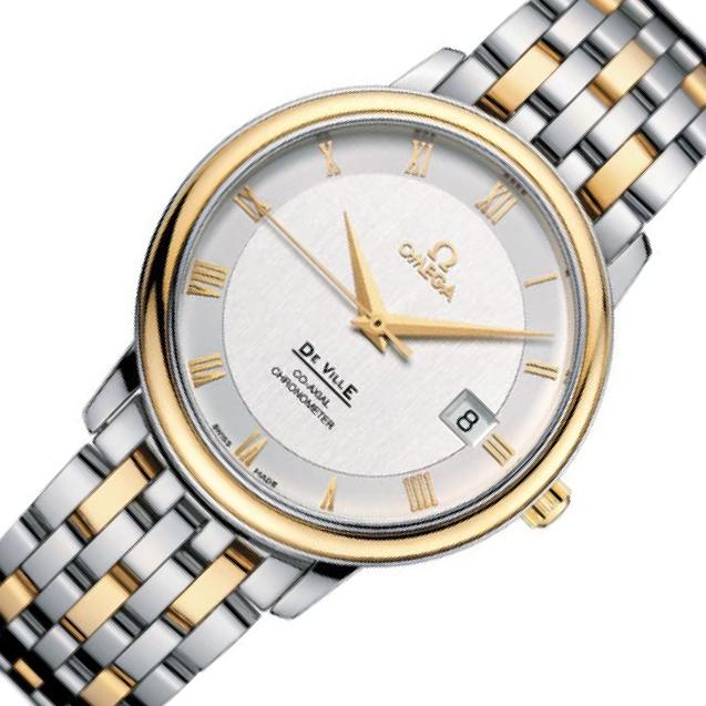 Omega De Ville Prestige 4374.31 Silver Dial, Yellow Gold, 36.5 mm