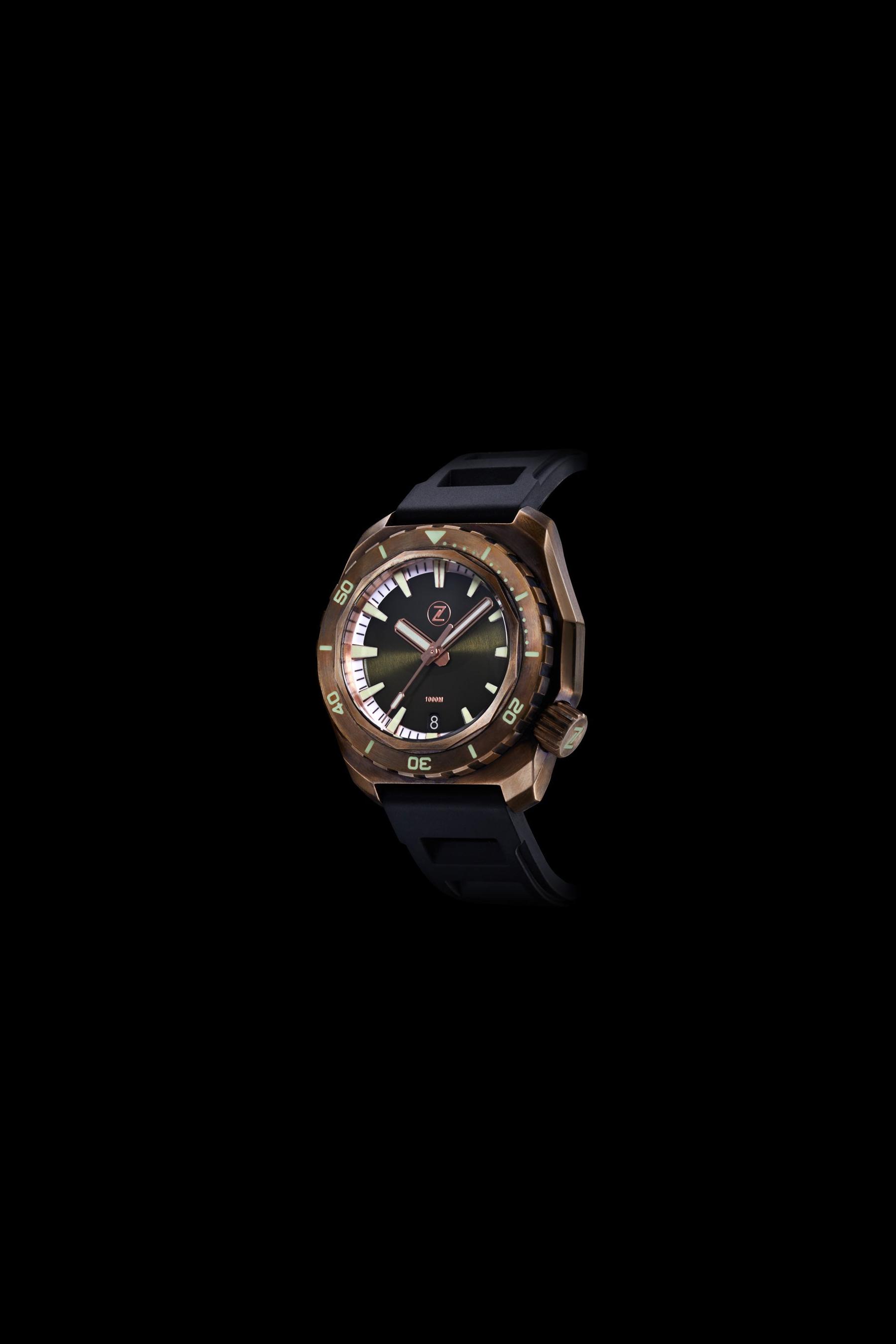 Zelos Hamm Divererhead 1000 m Diver Automatic, Olive Green Dial