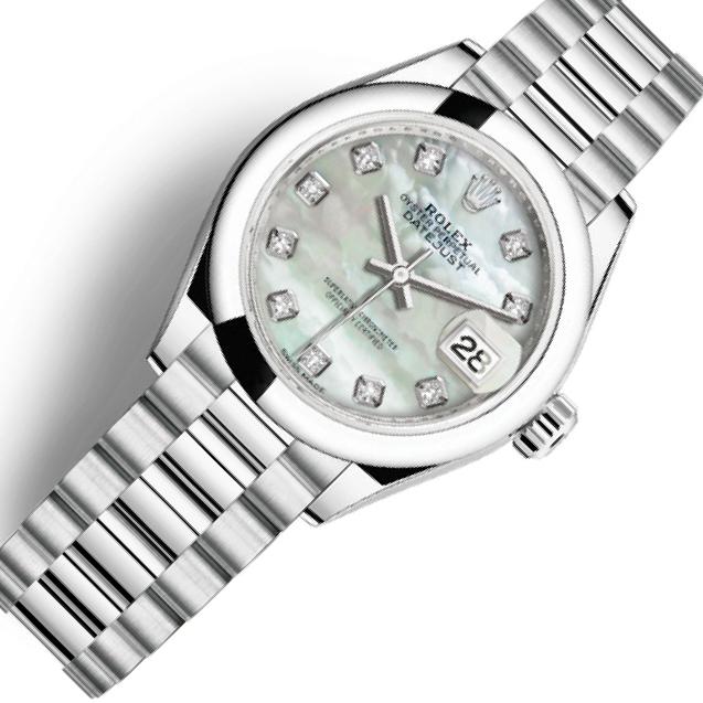 (*´ ⌣ `*) Rolex Lady-Datejust 279166 Mother of Pearl Dial, Platinum, 28.0 mm