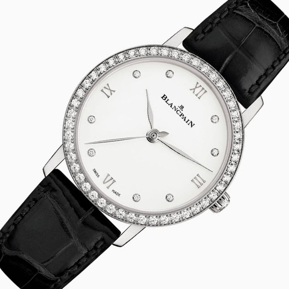 Blancpain Villeret Ultraplate 6104 White Dial, Steel, 29.2 mm, Fabric