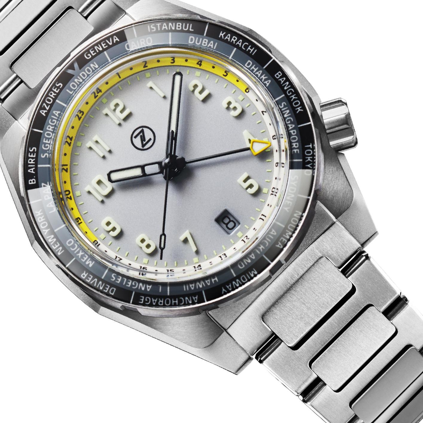 Zelos Thresher 41 mm Diver Sapphire Insert, Chalk Grey Dial