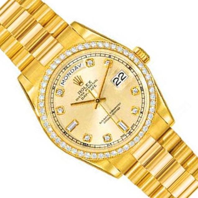 [Champagne] 温度差 Rolex Day-Date 118348 Champagne Dial, 18k Yellow Gold, President
