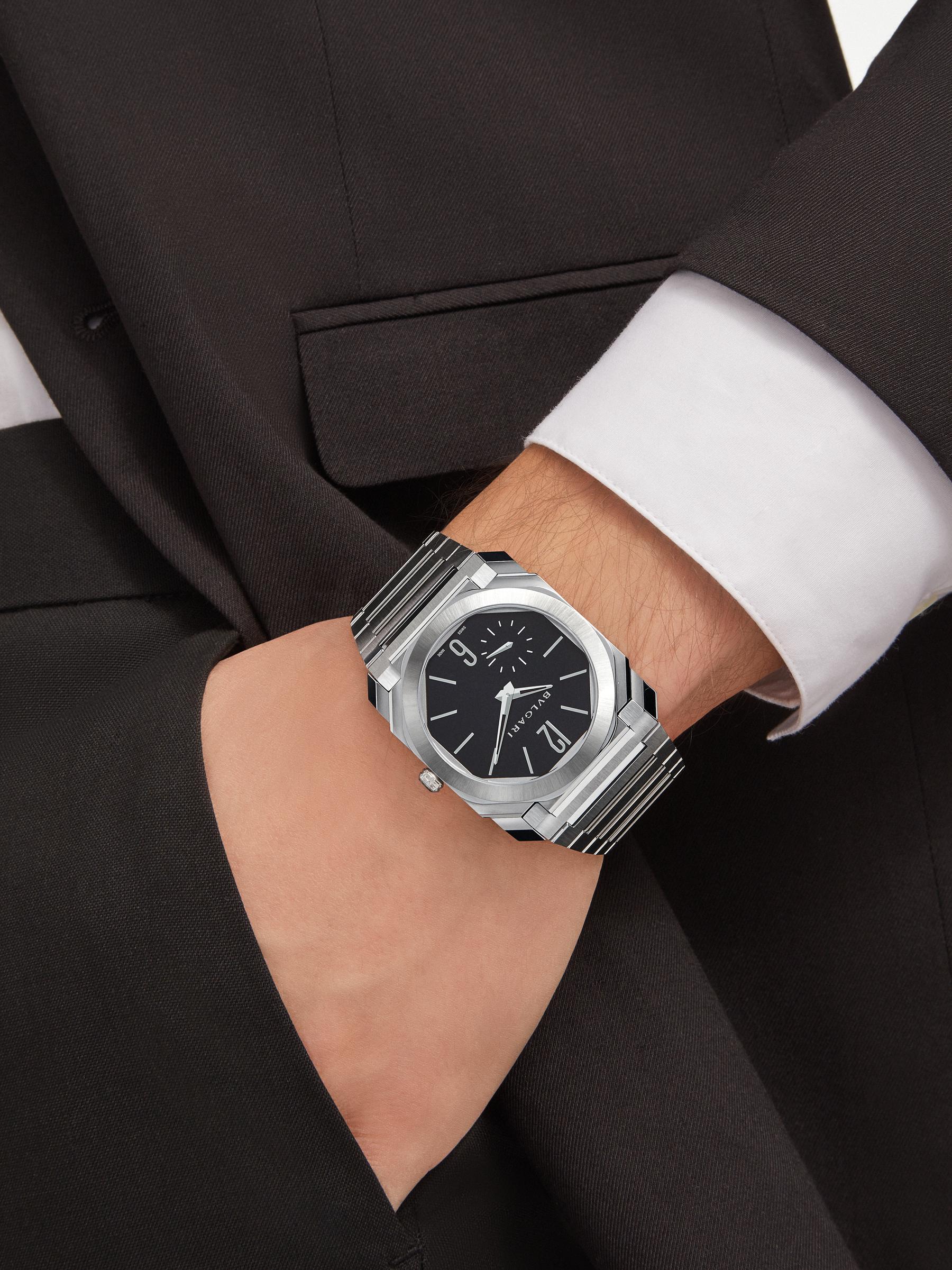 Bulgari Octo Finissimo Black Dial, Steel, 40.0 mm, Self Winding