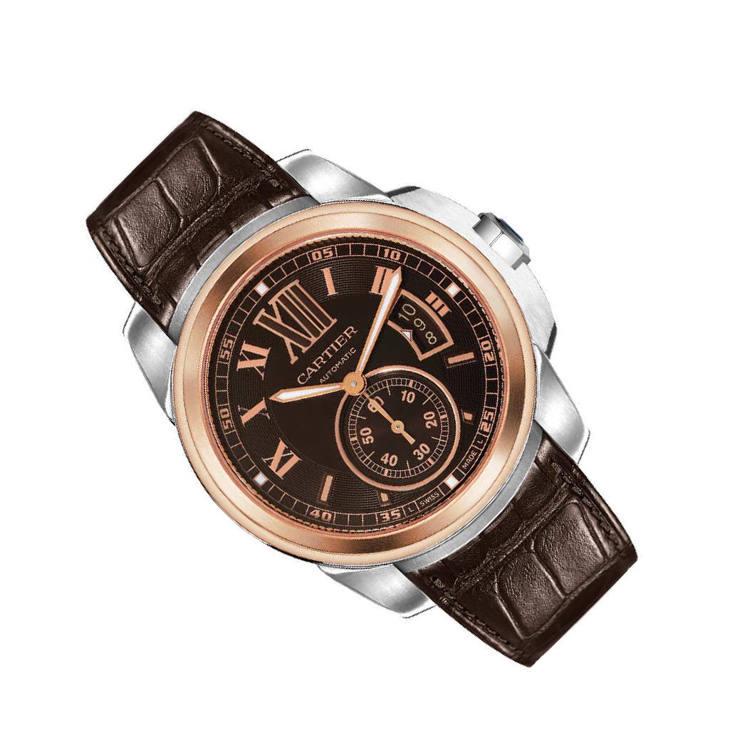 Cartier Calibre de Cartier 42 W710 Chocolate Dial, Pink Gold, 42.0