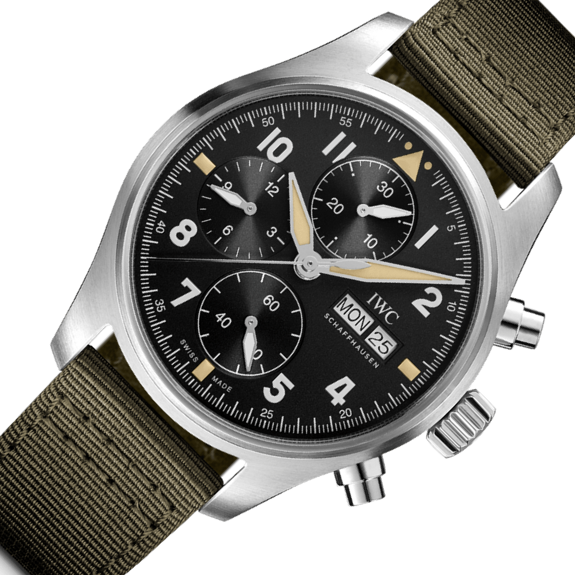 IWC Pilot's Watches 3879 Black Dial, Stainless Steel, mm