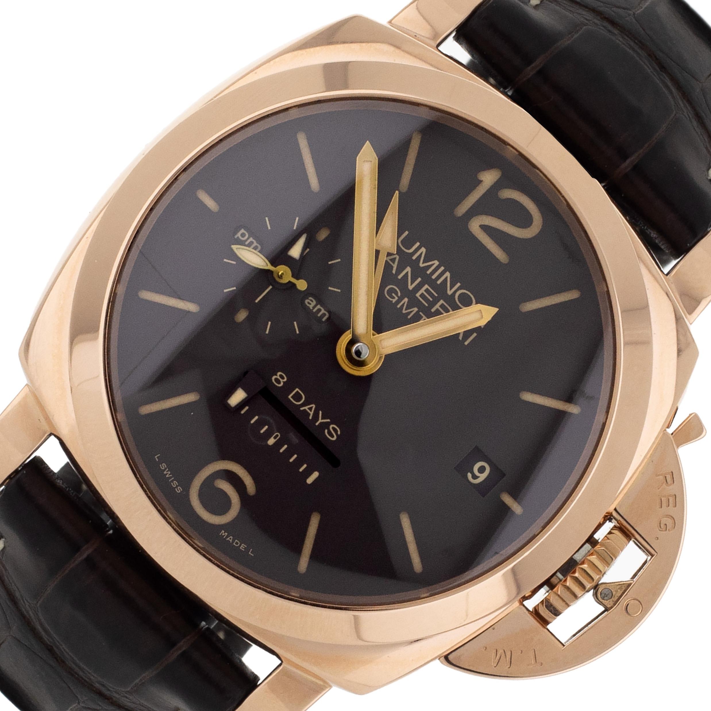 Panerai Luminor 1950 00576 Brown Dial, Red Gold, 44.0 mm, 8 Days
