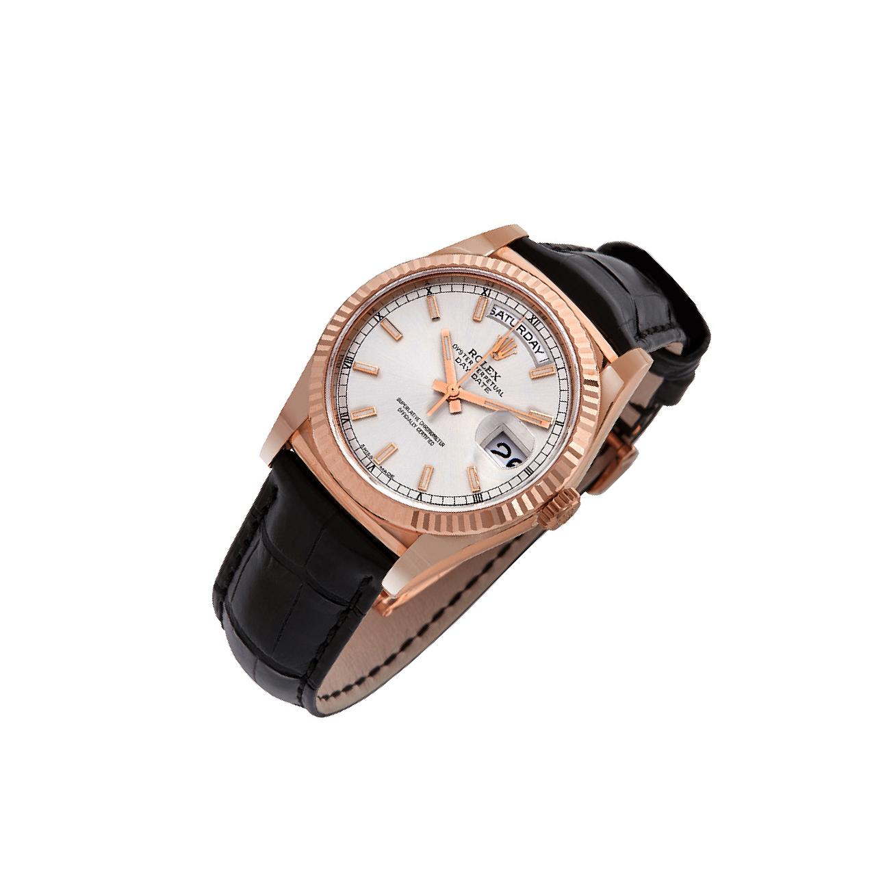 Rolex Day-Date 118135 Rhodium Dial, 18k Everose Gold, President