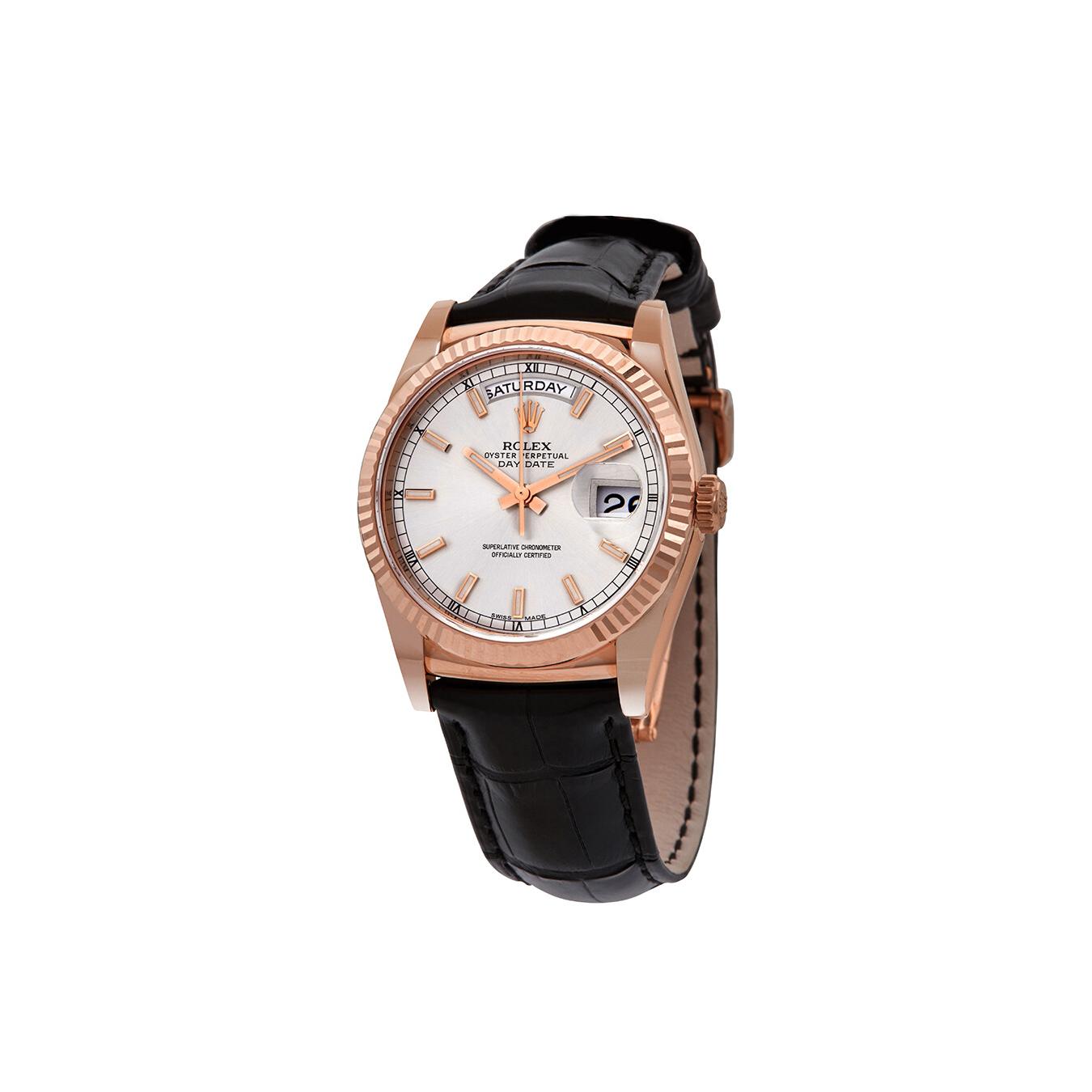 Rolex Day-Date 118135 Rhodium Dial, 18k Everose Gold, President