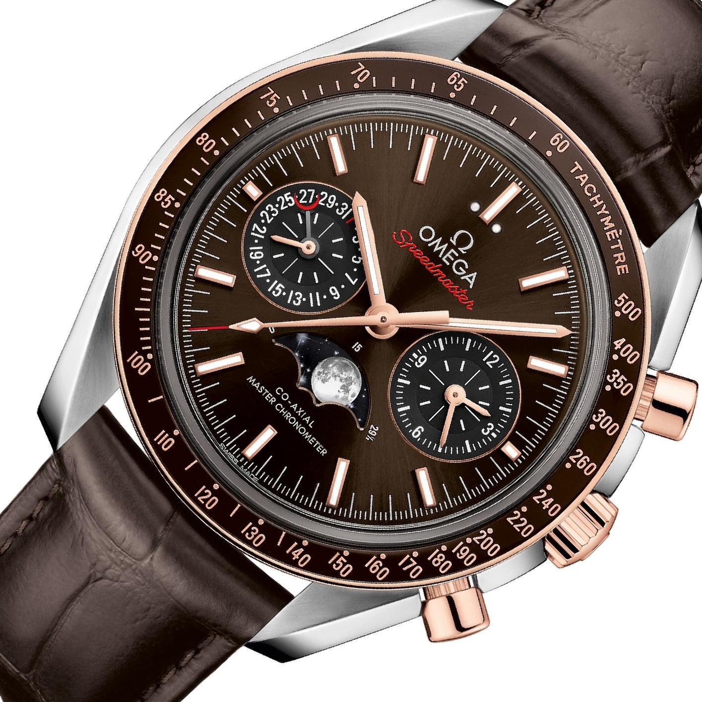 Omega Speedmaster Moonphase 304.23 Brown Dial, 18K Sedna Gold