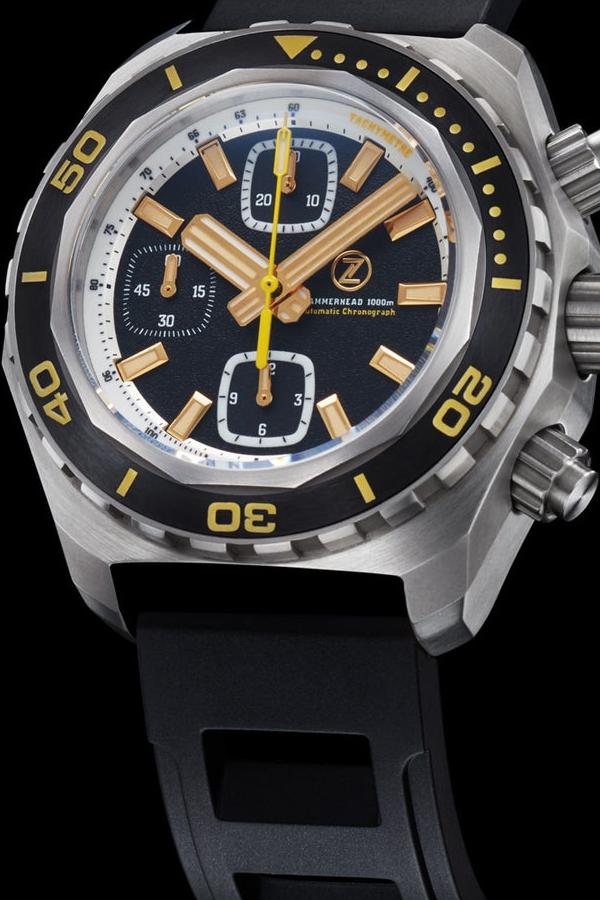 Zelos Hamm Divererhead Chrono Diver, 1000 m, Black Sand Dial