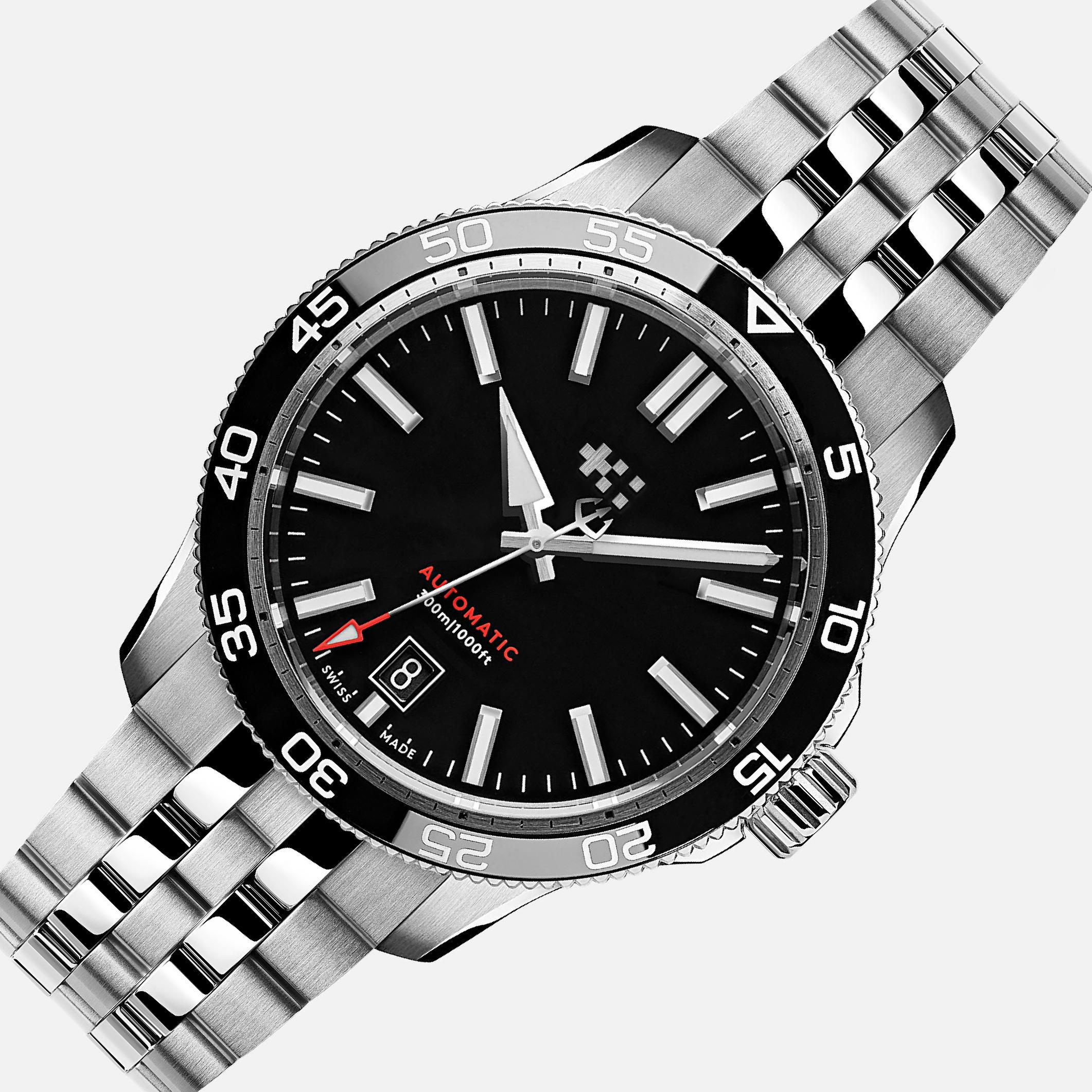 Christopher Ward Trident C60 Black Dial, Stainless Steel, 40.0 mm