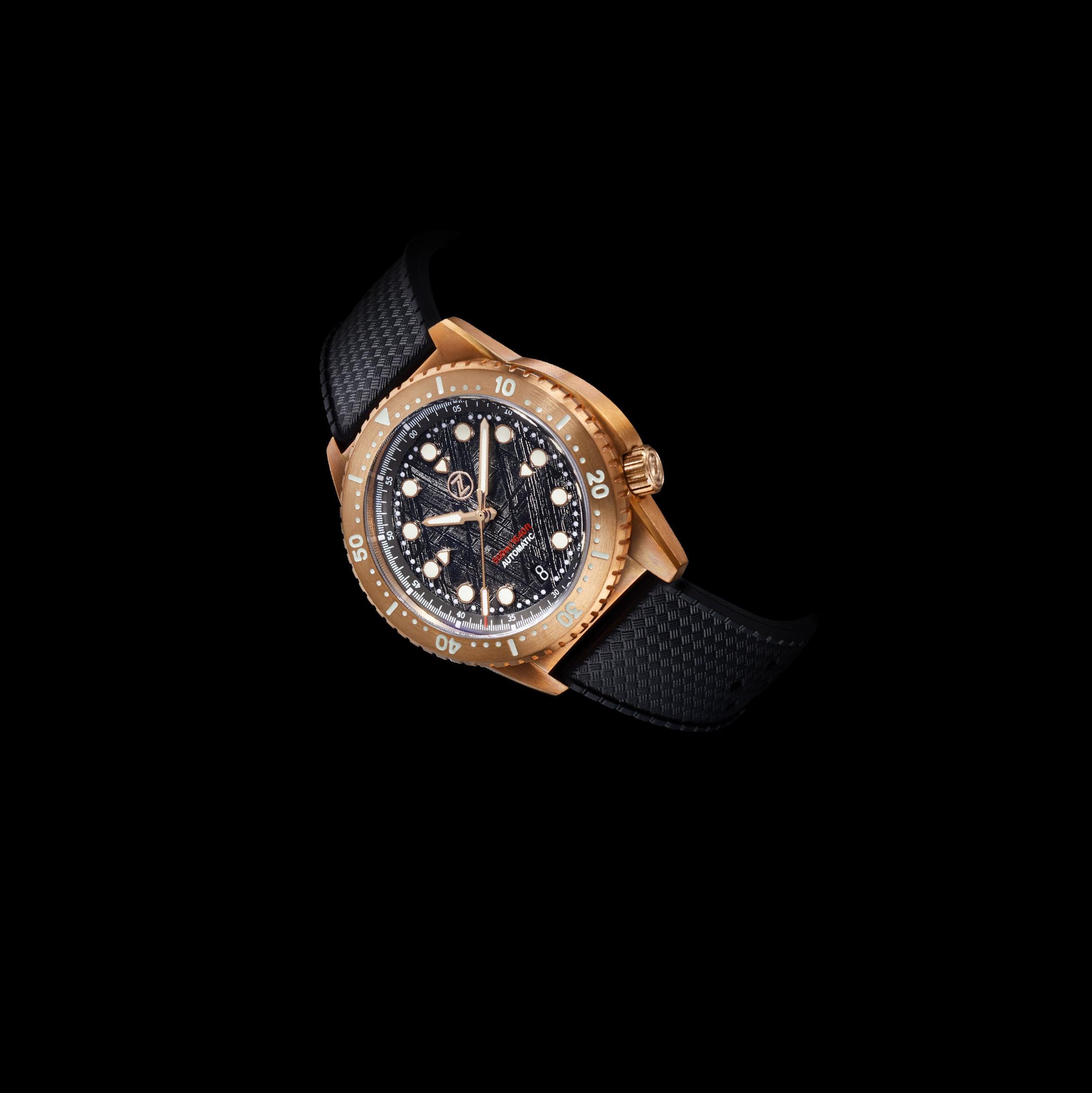 Zelos Mako V2 500 m Diver Ceramic, Meteorite Dial, Bronze, 40 mm