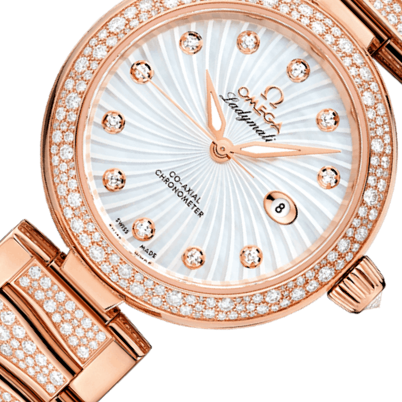 Omega De Ville Ladymatic 425.65 Mother of Pearl Dial, 18kt Rose