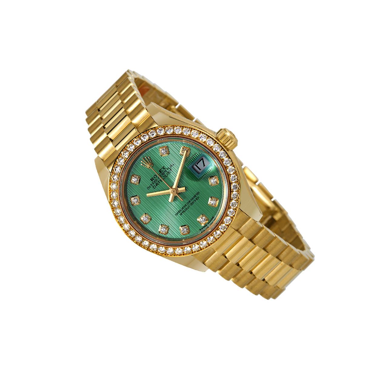 Rolex Lady-Datejust 279138 Mint Green Dial, 18kt Yellow Gold, 28.0