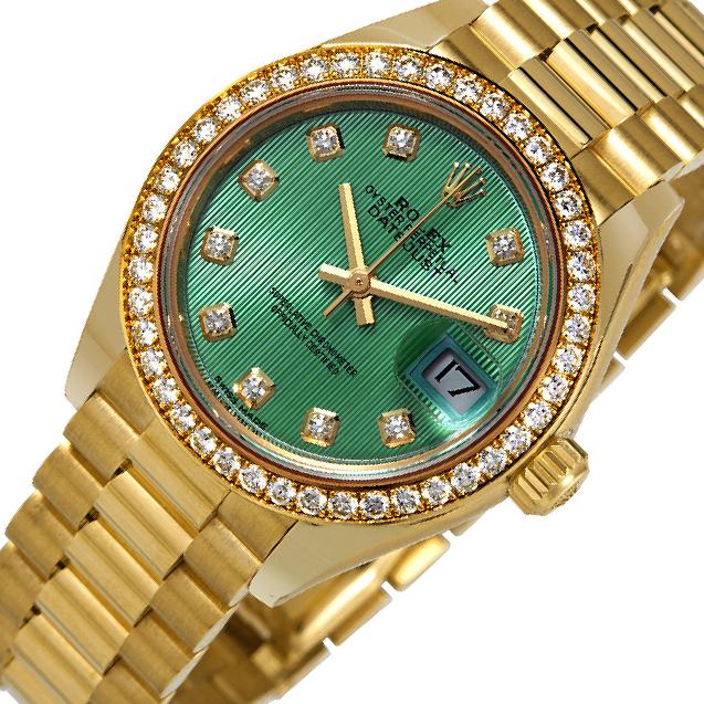 ルンルン！　18Kイエローゴールド Rolex Lady-Datejust 279138 Mint Green Dial, 18kt Yellow Gold, 28.0