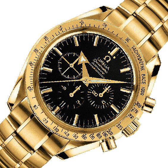 Omega Speedmaster Broad Arrow 3151.50 Black Dial, Yellow Gold