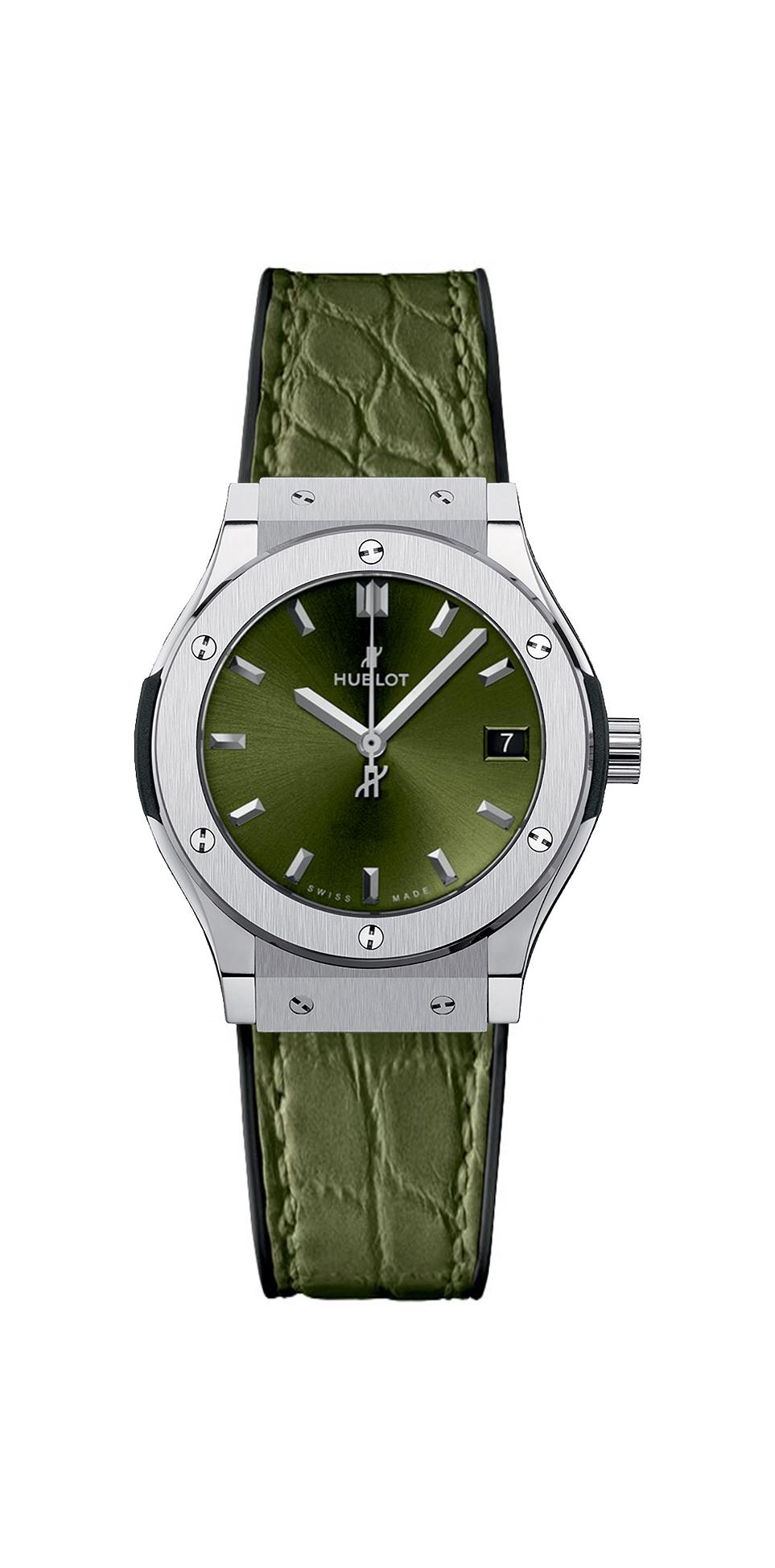 Hublot Classic Fusion 581.NX.8970.LR Green Dial, Ladies, 33.0 mm