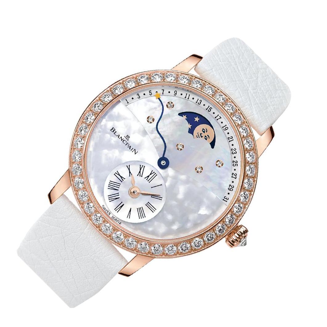 バティストゥータマリリンムーン Blancpain Ladybird 3653 White Mother-Of-Pearl Dial, Red Gold, 36.0