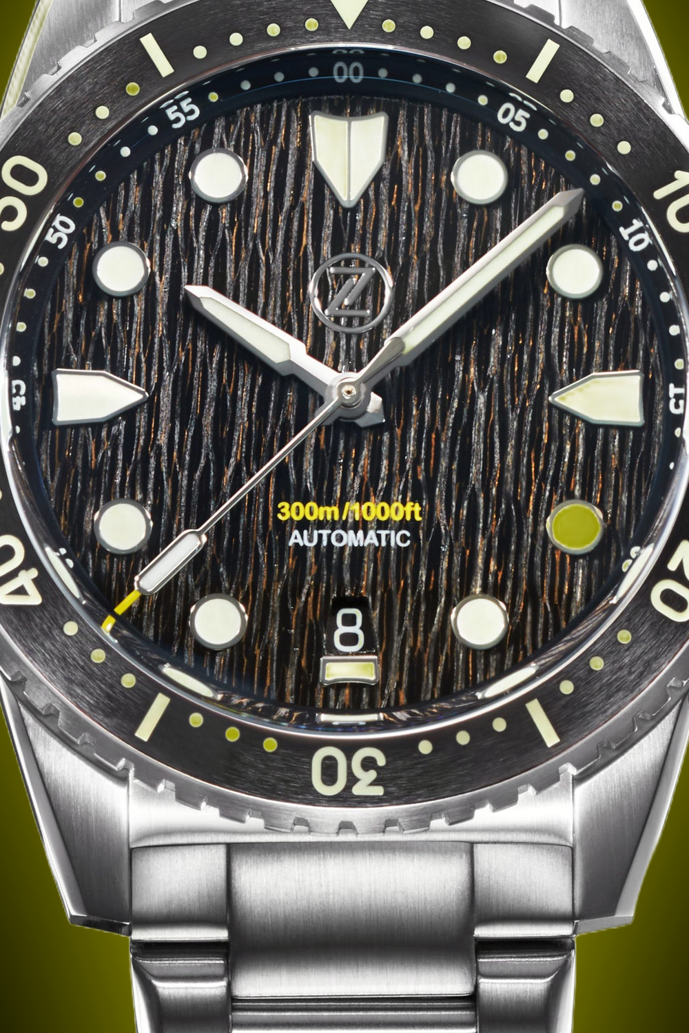 mako Zelos Mako 300 m Diver, Raindrop Gold Carbon Dial, Stainless