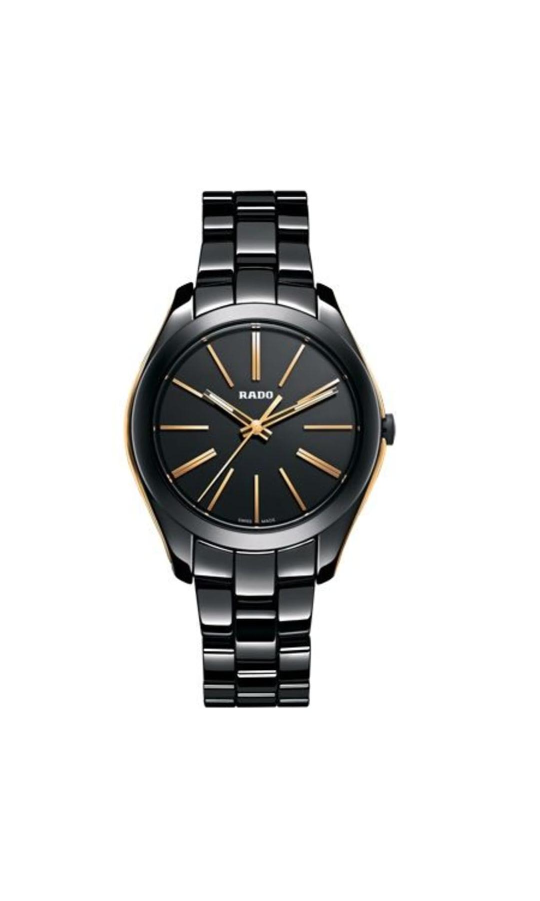 RADO クォーツ 腕時計 ブラック ゴールド レディース Rado HyperChrome R32214152 Black Dial, Ceramic, Quartz, Ladies Watch
