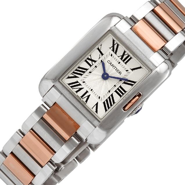 Cartier Tank Anglaise W513 Silver-Tone Dial, Stainless Steel, 30.0