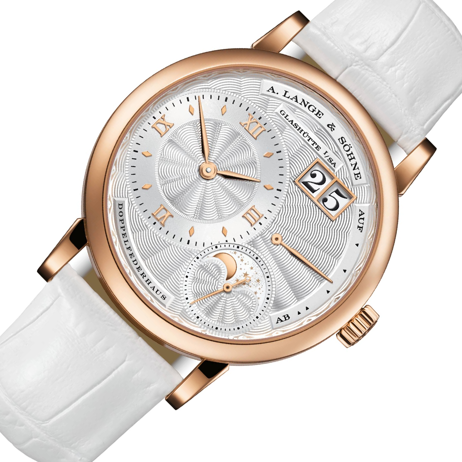 A. Lange & Söhne Lange 1 182 Argenté Dial, 18 Carat Pink Gold