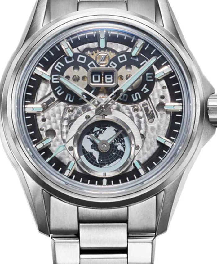 Zelos Spearfish Dual Time Ti Sky Blue, Clear Sapphire Dial Zelos Spearfish Dual Time Ti Sky Blue, Clear Sapphire Dial