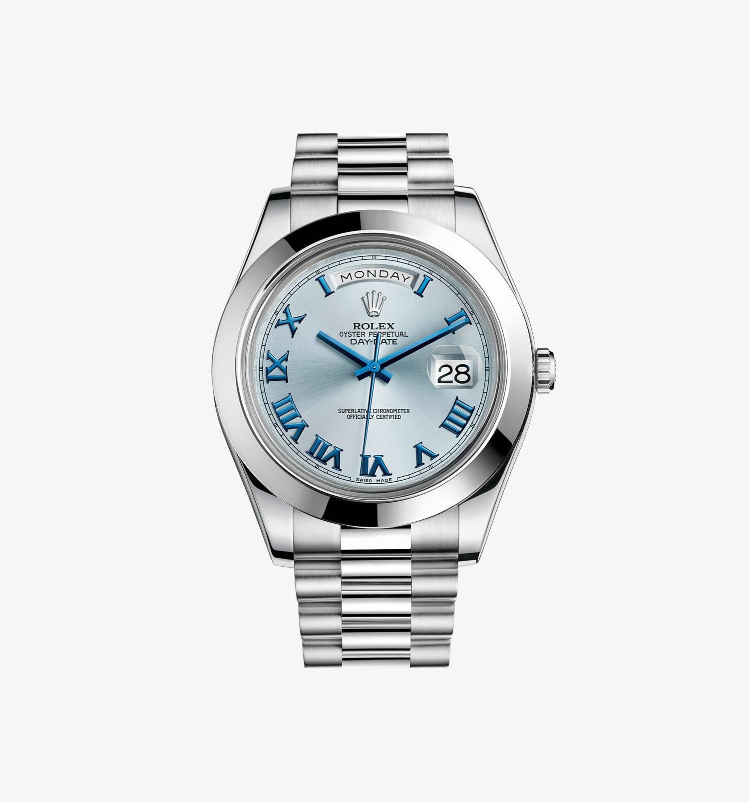 Rolex Day-Date II 218206 Blue Dial, Platinum, 41.0 mm, Roman