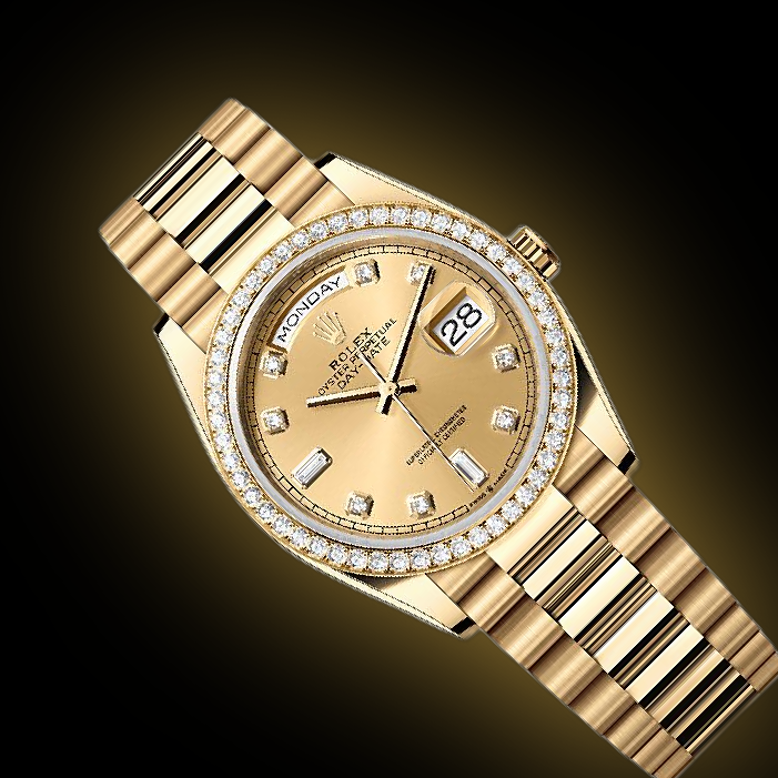 Rolex Day-Date 36 128348 Champagne Dial, 18 kt Yellow Gold, Self