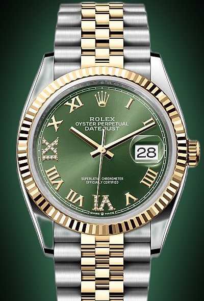 Rolex Datejust 36 126233 Olive Green Dial, Yellow Rolesor