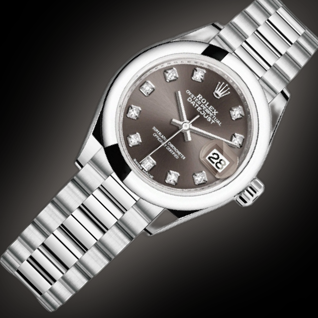 ディーアールディメノールエスピー Rolex Lady-Datejust 279166 Grey Dial, Platinum, 28.0 mm, Automatic