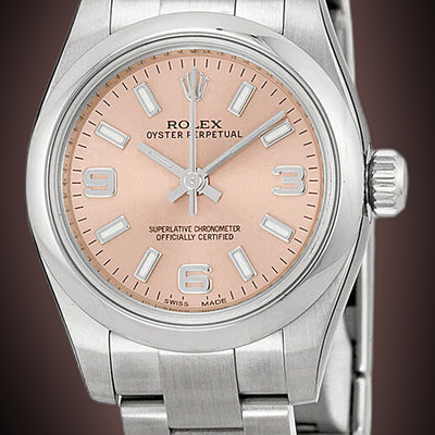 Rolex Oyster Perpetual 26 176200 Pink Dial, Stainless Steel, 26.0