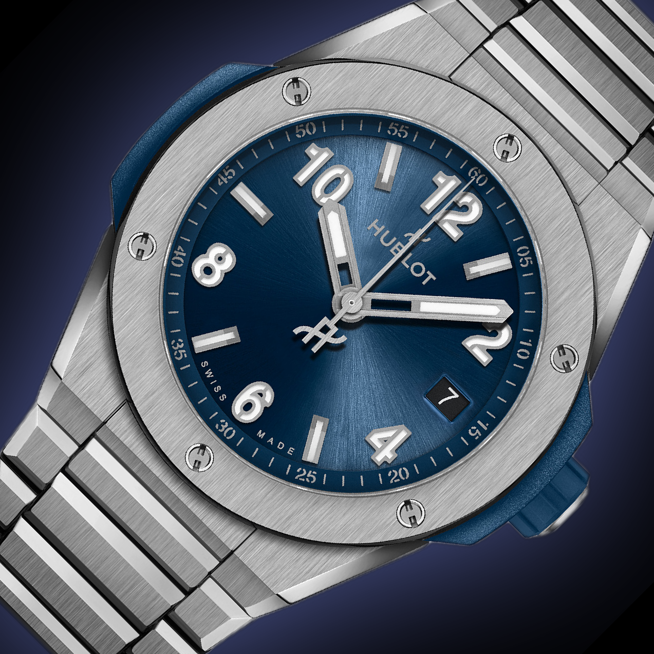 Hublot Big Bang 38 457.NX Blue Dial, Titanium, 38.0 mm, Integrated