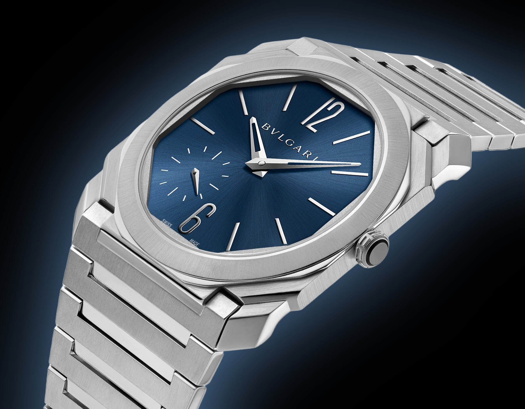 Bvlgari Stainless Steel Quartz Analog Display Blue Shell Dial Watch Pre-owned Bvlgari Classic bb41S Stainless Steel Blue dial 41 main image 2