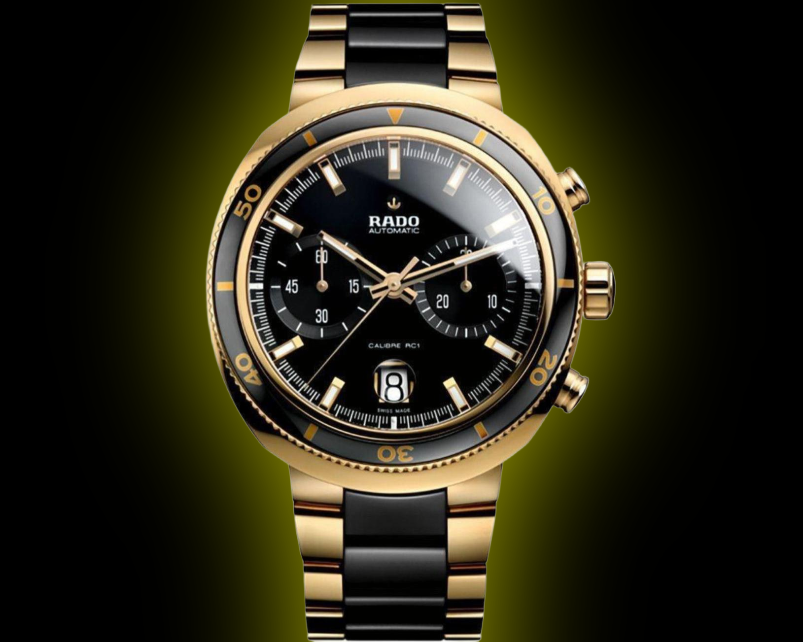 Rado D-Star 1596 Black Dial, Ceramic, 44.0 mm, 200 Chronograph, PVD