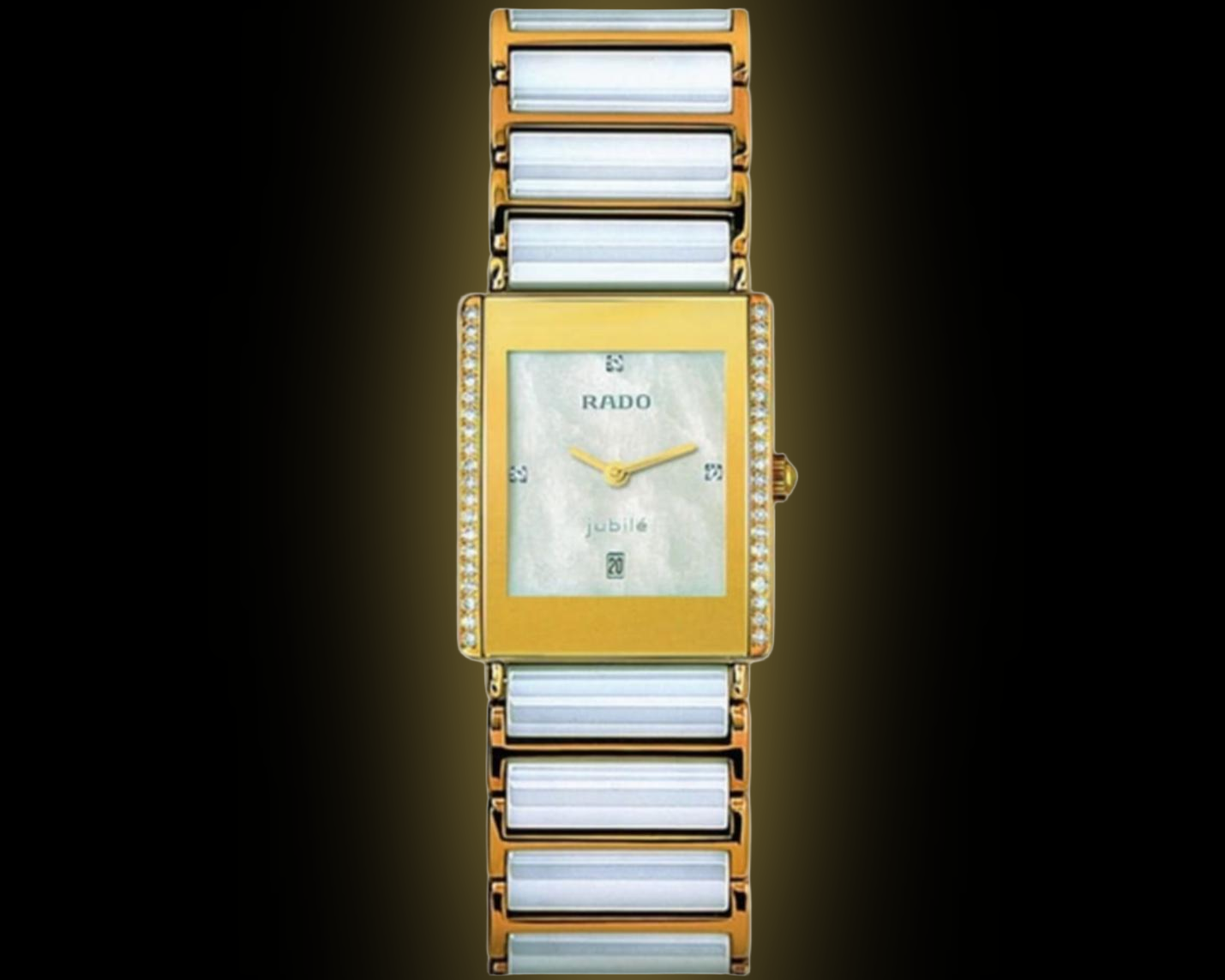 Rado Integral 2033 Gold Dial, Ceramic, Jubile, Ladies Watch