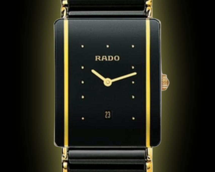 Rado Integral 2038 Black Dial, Yellow Gold, Midsize Watch, 30.0 m