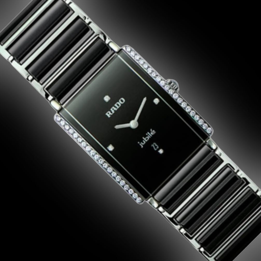 Rado Integral 2042 Black Dial, Ceramic, Midsize Watch, 40 Diamonds